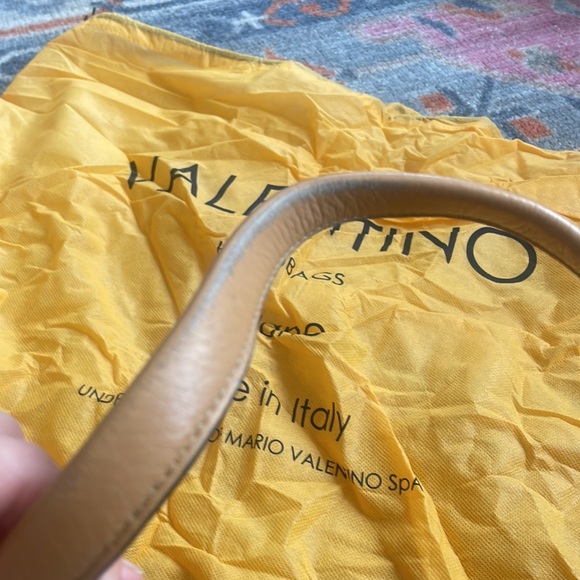 Authentic VALENTINO Alizee Almond Tote with Fringe Tassles - Picture 6 of 9